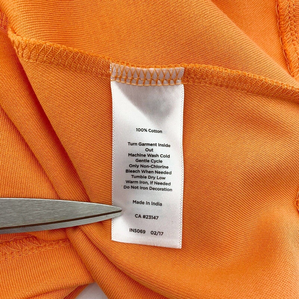 Talbots Knit Dress Size L Lace Trimmed Fit & Flare Sleeveless Stretch Orange - Picture 8 of 8